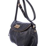 Marc Jacobs  Black and Gold Pebbled Leather Crossbody Hobo Bag Photo 0