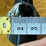 Natural Shungite Sleeping Beauty Turquoise Sterling Silver Cocktail Ring Size 9 Black Photo 6