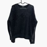 Rails Revolve  Marlo Black Fleck Leopard Pullover Cotton Side Zip LS Sweatshirt S Photo 3