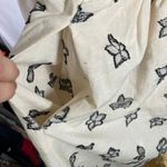 Cloud Ten Women's Large Linen Blend Dress Cream Black Floral Print Pockets New Photo 7