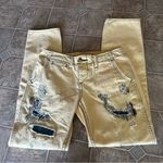 True Religion Jordan Jeans Yellow Distressed Button Fly Pants Chino/Khaki Punk Photo 8
