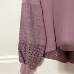 Anthropologie NWT by • mauve/lilac eyelet balloon sleeve top sz XS Photo 4