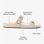 Larroudé Milan Slide In Ivory Leather 9.5 ivory leather Photo 2
