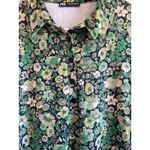 ZARA  Green Garden Floral Flower Hippie Fairy Boho Polo Dress Womens Medium Photo 5