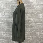 Yellow Is Gold by Sunshine & Shadow Olive Green Silk Shirt Dress Size M Photo 3