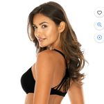 Relleciga Women's Black Push Up Bikini Top Twist Front Underwire Photo 1