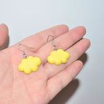 🆕Yellow Cloud Charm Dangle Earrings Photo 3