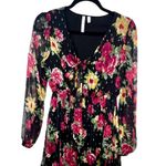 Floral Black Dress metallic shimmer Pink Photo 3