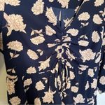 Monteau  V-Neck Cinched Mini Dress Navy Floral Photo 6