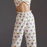 Farm Rio  Mixed Flowers Embroidered Top and Pants set size XL EUC Photo 0