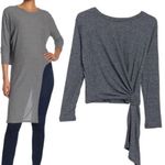 ASTR The Label Ribbed Tie Side Long Sleeve Top Navy Blue Size Medium Photo 1