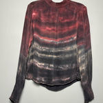 Cloth & Stone Horizon Dye Mock Neck Blouse Red Gray Ombre Top Women’s Size M Photo 0