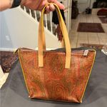 Etro Burgundy Paisley Zip Top Tote Handle Bag
Neon Trim Accents Brown Photo 0