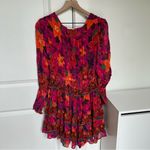 Farm Rio  Anthropologie Tropical Tapestry Long-Sleeve Mini Dress in Pink Photo 5