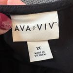 Ava & Viv  Black Faux Wrap Midi Dress Flutter Sleeve Tie Waist Plus Size 1X Rayon Photo 4