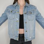 American Living Vintage 90s Paint Splatter Denim Jacket Photo 3