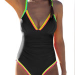 NWT Popvil One Piece Swimsuit Medium Black Photo 0
