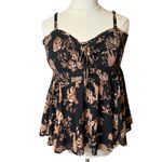 Torrid Babydoll Chiffon Smocked Cami Roaming Leopards Black Peplum Animal Edgy 3 Photo 4