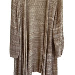 Catherines  Womens Open Knit Duster Cardigan Size 3X Oversized Boho Neutral Photo 0