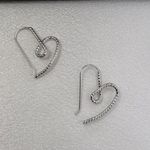 Love Heart Stud Earrings for Women Silver Photo 1