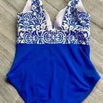 Boden USA Like new Boden Calabria Swimsuit, white and blue print size 14 Photo 1