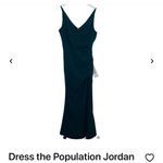 Dress the Population XS EUC. Jordan Crepe Elegant Pine Green Full Length Gown Photo 8