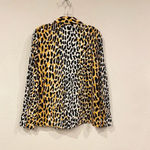 St. John Collection NEW Satin Back Leopard Print Shirt Size Small Photo 4