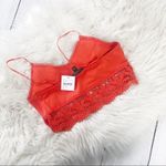 Topshop  Women's Crochet Trim Lace Bralette‎ Crop Top in Orange NEW Photo 2