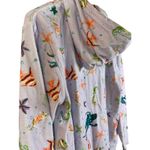 Hill House The Allie Zip Up Sea Creatures Terry Cloth Hoodie Size Small Purple Photo 9