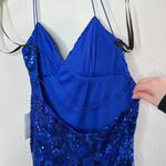 B. Darlin Womens Royal Blue Sequin Sleeveless Formal Mini Dress Size 15/16 Photo 5