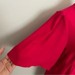 Free People Dress Be My Baby Ruched Mini Flutter Sleeves Covered Button Back Red Photo 6