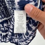 Beach Lunch Lounge flowy notch neck blouse size XL abstract bohemian White blue Photo 5