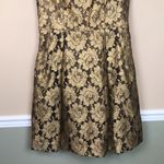 Theia Women’s Floral Gold Black Metallic Mesh Sleeveless Formal A Photo 2