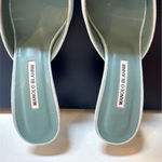 Manolo Blahnik  Maysale Mule Buckle Light Blue Suede Photo 1