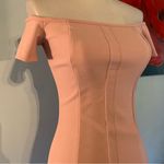 ZARA  Women's Square Neckline Open Shoulder Stitch Midi Dress Dusty Pink XS Photo 1