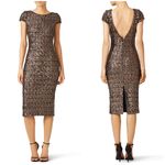 Slate + Willow  Dress Womens Large Gold Silver Sequin Party Midi NYE Holiday Photo 1