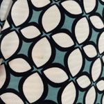 Max Studio  Y2K Cap Sleeve V Neck Blue and Cream Patterned Tunic‎ Top Size Small Photo 3