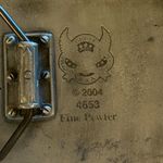 Y2K Great American Pewter Virgin Mary Buckle & white crackle leather Belt Silver Photo 9