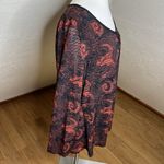 Susan Lawrence  Top Womens 3X Red Black Geometric Keyhole Sheer Sleeve Whimsigoth Photo 8