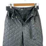 ZARA Faux Leather Belted High Waist Pants Trousers 4387/223 XS Black Straight Photo 11