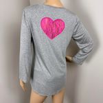 Betsey Johnson  Gray  Long Sleeve Top with Pink Lace Heart🩷Size S Small Photo 2