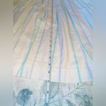 Karen Scott Vintage Medium  White and Blue Striped Midi Skirt 100% Cotton, Pastel Photo 7