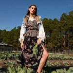 Hunter Bell  NYC
Lacey Floral Peplum Midi Dress Photo 6