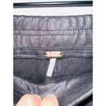 Free People  Black Faux Suede Fitted High Waisted Straight Legging size Small Photo 3