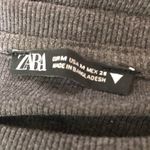 ZARA  Ribbed Bodycon Mini Dress Gray Short Sleeve Medium Photo 7