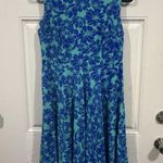 Aryeh  Blue Tropical Floral Fit And‎ Flare Summer Dress Large Photo 0