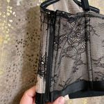 Victoria's Secret Very Sexy Black Nude Lace Plunge Longline Bra Top Large Photo 5