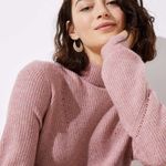 Loft Light Pink Soft Long Sleeve Mock Neck Stretch Cut-Out Pullover Sweater Photo 2