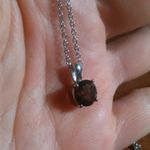 Brazilian Smokey Quartz Stainless Steel Pendant Necklace Photo 5