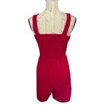 Zenana  Red Burgundy Smocked Top Romper With Pockets Size Small Photo 3